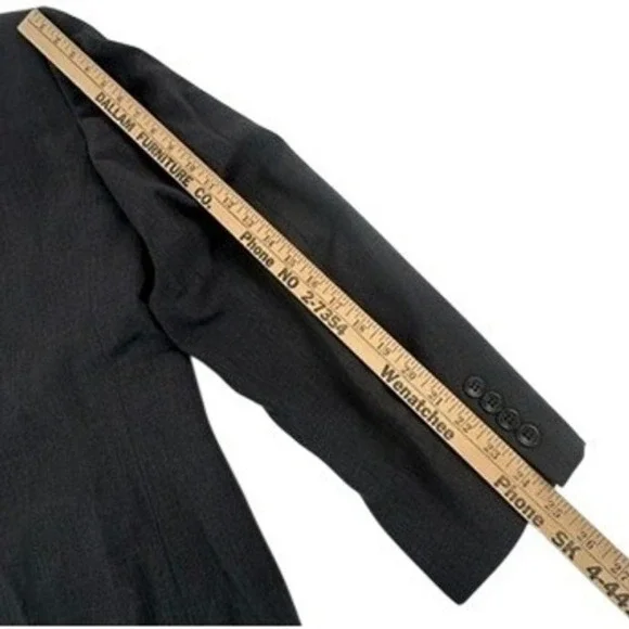 Joseph Feiss Mens 42L Blazer Jacket Charcoal Gray 100% Wool International Trio - Picture 13 of 16